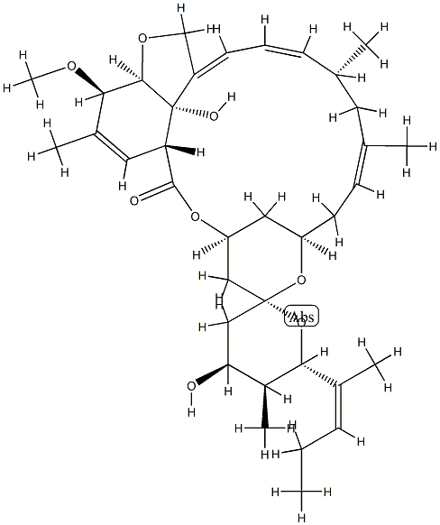 (6R,23S,25S)-28-Deoxy-6,28-epoxy-23-hydroxy-25-(1-methyl-1-butenyl)milbemycin B 结构式