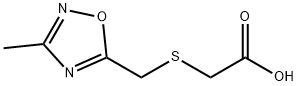 2-(((3-甲基-1,2,4-噁二唑-5-基)甲基)硫代)乙酸 结构式