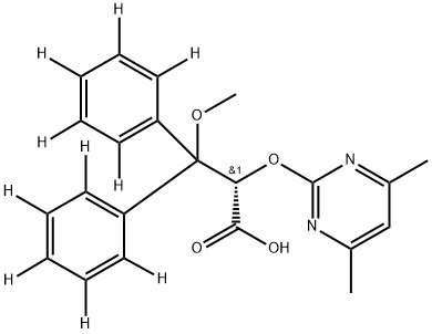 (ALPHAS)-ALPHA-[(4,6-二甲基-2-嘧啶基)氧基]-BETA-甲氧基-BETA-(苯基-2,3,4,5,6-D<SUB>5</SUB>)苯丙酸-2,3,4,5,6-D<SUB>5</SUB> 结构式