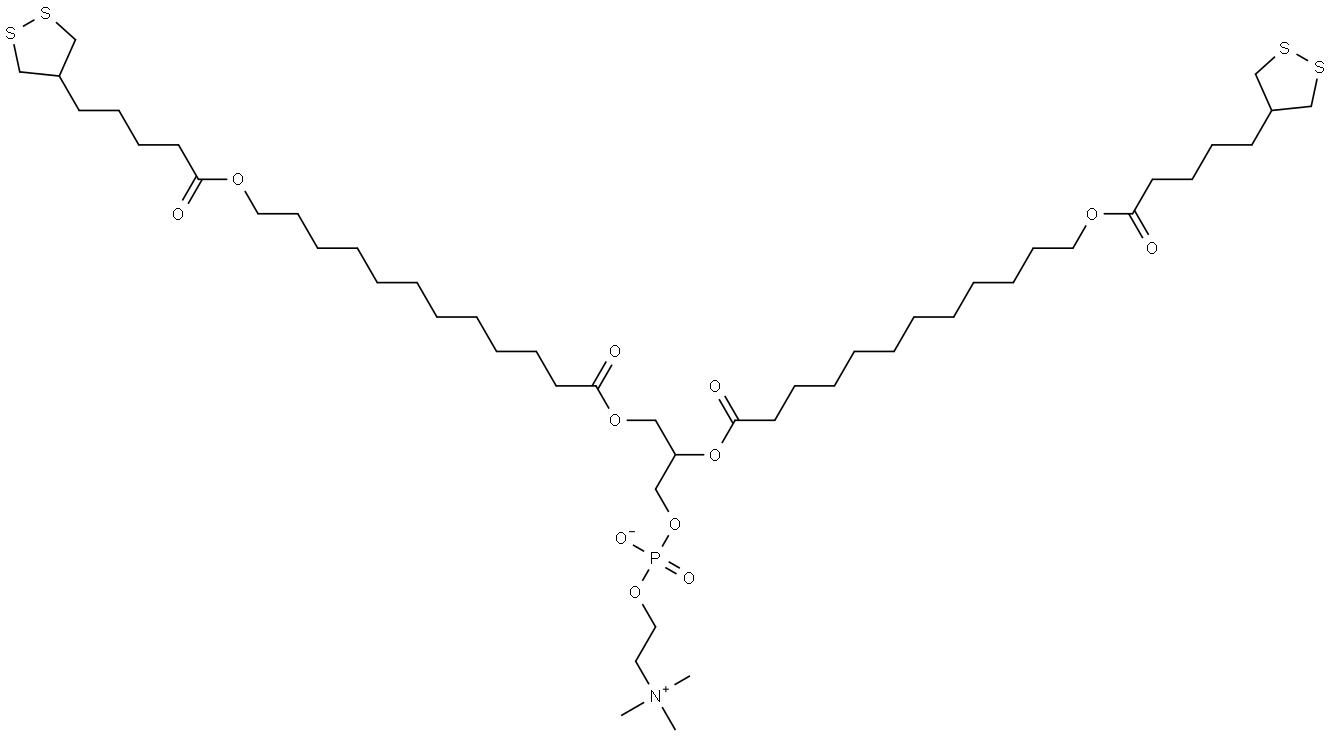 1,2-bis(1,2-(lipoyl)dodecanoyl)-sn-glycero-3-phosphocholine 结构式