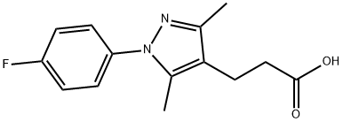 3-(1-(4-氟苯基)-3,5-二甲基-1H-吡唑-4-基)丙酸 结构式