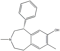 (5R)-2,3,4,5-Tetrahydro-3,8-dimethyl-5α-phenyl-1H-3-benzazepin-7-ol 结构式