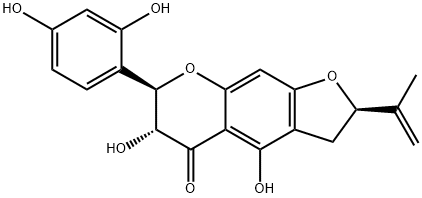 (2R)-7β-(2,4-Dihydroxyphenyl)-2,3,6,7-tetrahydro-4,6α-dihydroxy-2β-(1-methylethenyl)-5H-furo[3,2-g][1]benzopyran-5-one 结构式