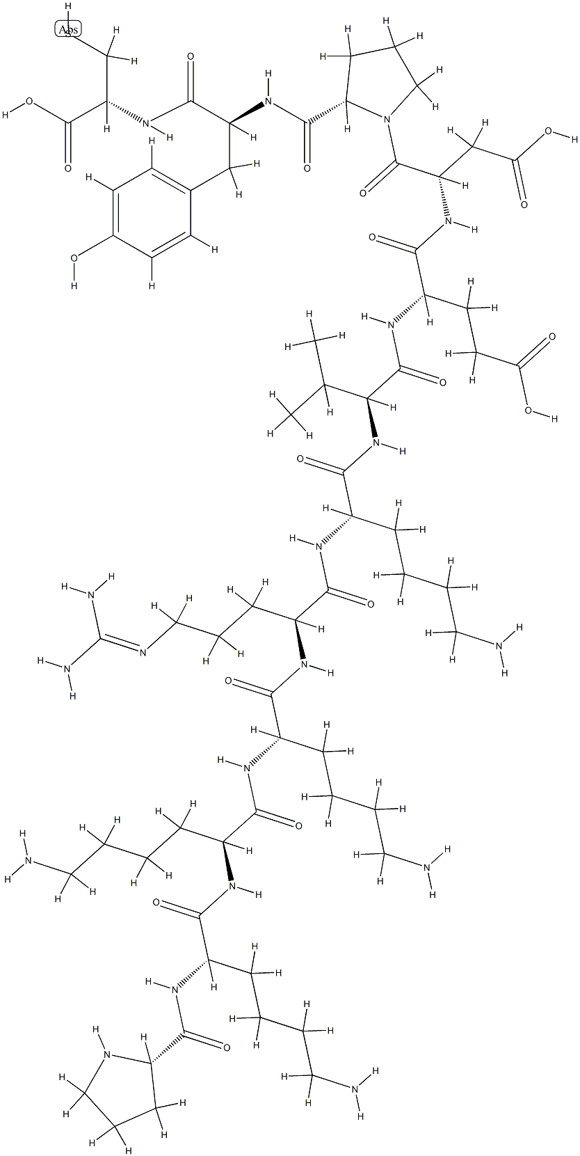 PRO-LYS-LYS-LYS-ARG-LYS-VAL-GLU-ASP-*PRO-TYR-CYS 结构式