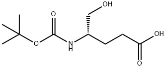(S)-4-((叔丁氧基羰基)氨基)-5-羟基戊酸 结构式