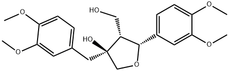 (2R)-2β-(3,4-Dimethoxyphenyl)-4-[(3,4-dimethoxyphenyl)methyl]tetrahydro-4α-hydroxyfuran-3β-methanol 结构式