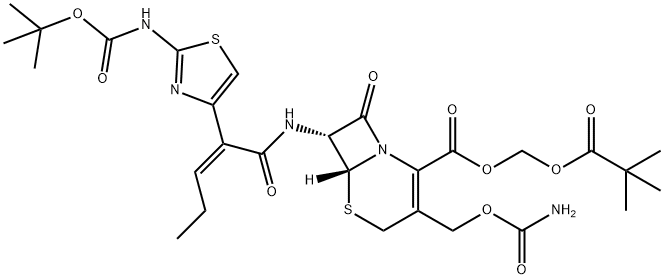 叔丁氧羰基头孢卡品酯 结构式