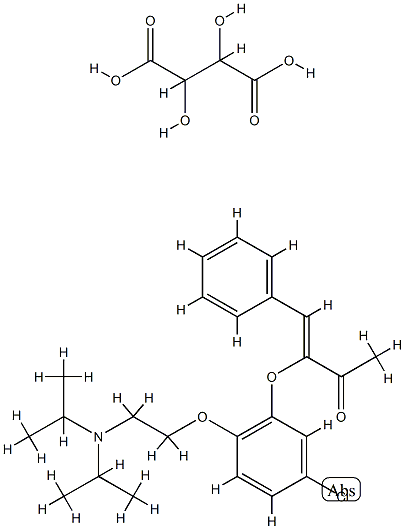 (Z)-3-[5-chloro-2-[2-(dipropan-2-ylamino)ethoxy]phenoxy]-4-phenyl-but- 3-en-2-one, 2,3-dihydroxybutanedioic acid 结构式