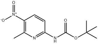 (6-甲基-5-硝基吡啶-2-基)氨基甲酸叔丁酯 结构式