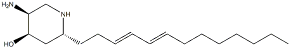 (2R)-5β-Amino-2α-[(3E,5Z)-3,5-tridecadienyl]piperidin-4β-ol 结构式