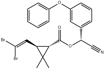 (1S,3R)-3-(2,2-二溴乙烯基)-2,2-二甲基环丙烷羧酸 (R)-氰基(3-苯氧基苯基)甲基酯 结构式