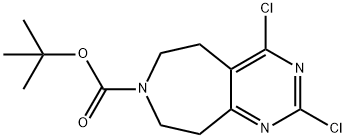 7-BOC-2,4-二氯-5,6,8,9-嘧啶并[4,5-D]氮杂环庚烷 结构式