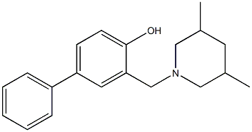 4-Biphenylol, 3-((3,5-dimethylpiperidino)methyl)-4-hydroxybiphenyl 结构式