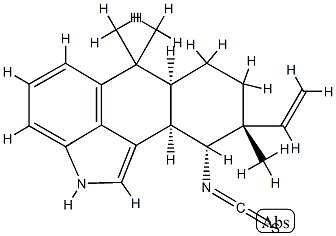 [6aS,(-)]-9α-Ethenyl-2,6,6aα,7,8,9,10,10aα-octahydro-10α-isothiocyanato-6,6,9-trimethylnaphtho[1,2,3-cd]indole 结构式