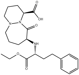 (1S, 9S)-9-[[(R)-1-Ethoxycarbonyl-3-phenylpropyl] amino]-10-oxo-octahydro-6H-pyridazino [1,2-a][1,2] diazepine-1-carboxylic acid 结构式