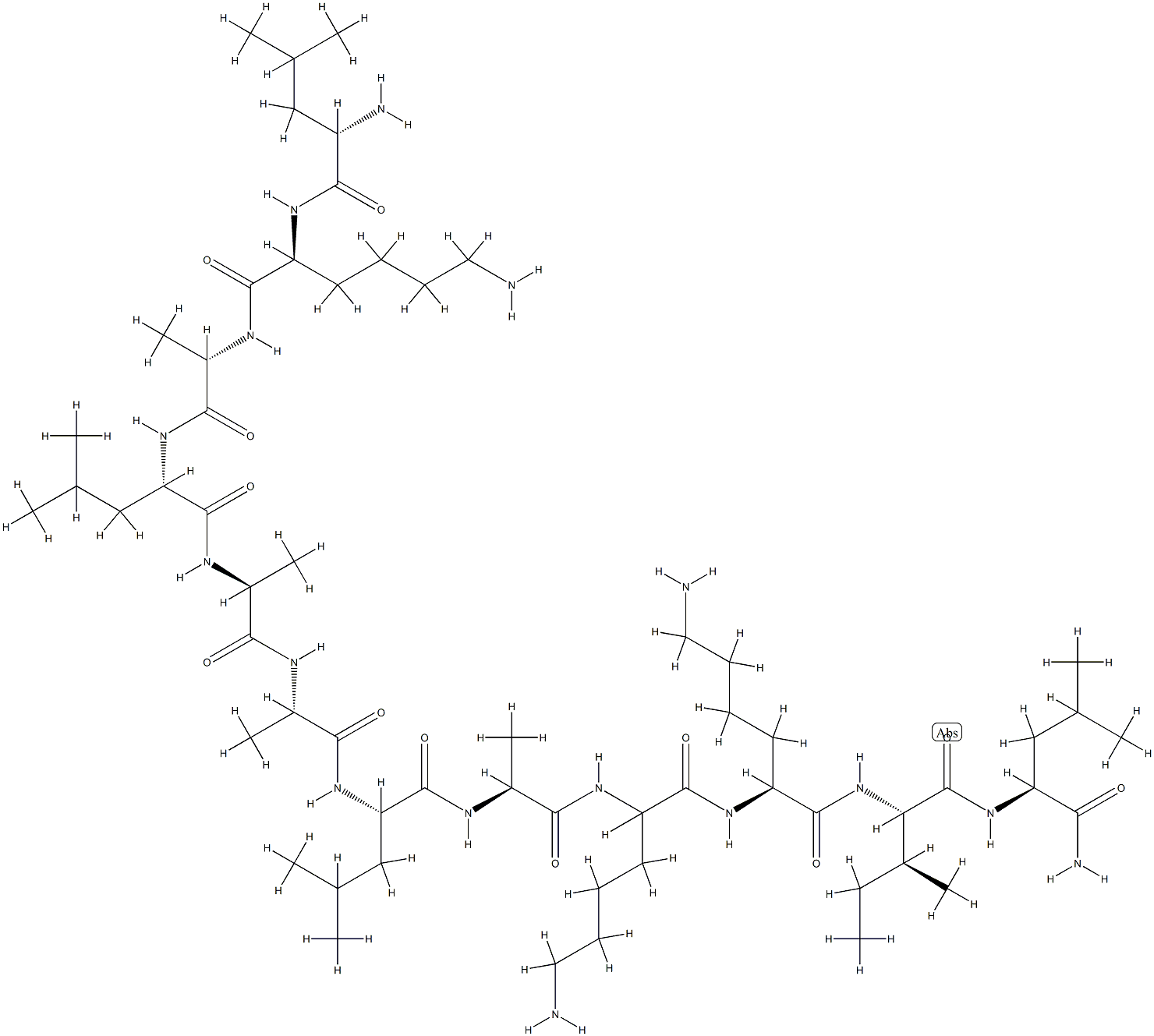 mastoparan, des-Ile(1)-des-Asn(2)- 结构式