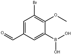 3-BROMO-5-FORMYL-2-METHOXYPHENYLBORONIC ACID 结构式