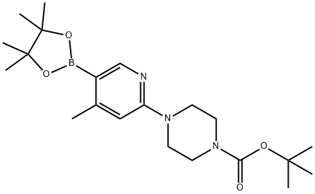 2-[4-(N-Boc)piperazin-1-yl]-4-methylpyridine-5-boronic acid pinacol ester 结构式