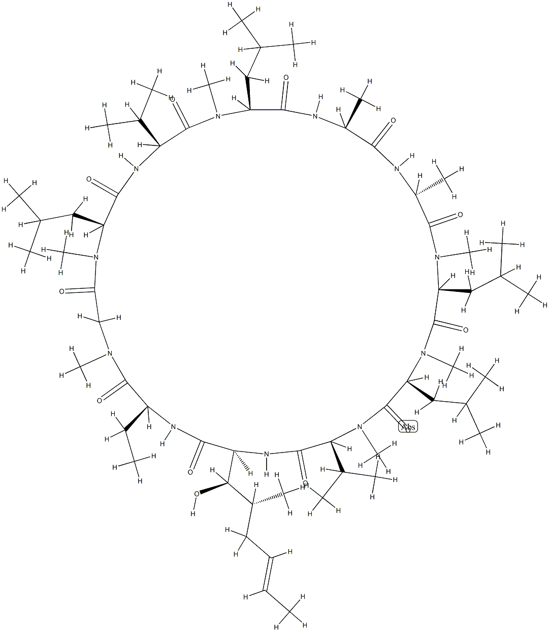 环孢菌素L 结构式