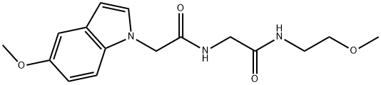 N-(2-methoxyethyl)-N~2~-[(5-methoxy-1H-indol-1-yl)acetyl]glycinamide 结构式