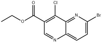 6-溴-4-氯-1,5-萘啶-3-甲酸乙酯 结构式
