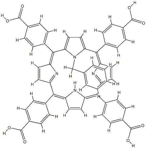 N-benzyl-5,10,15,20-tetrakis(4-carboxyphenyl)porphine 结构式