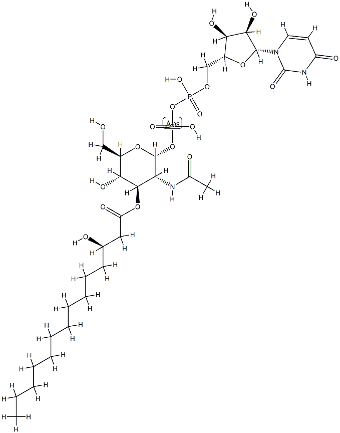 UDP-3-O-(3-hydroxymyristoyl)-N-acetylglucosamine 结构式