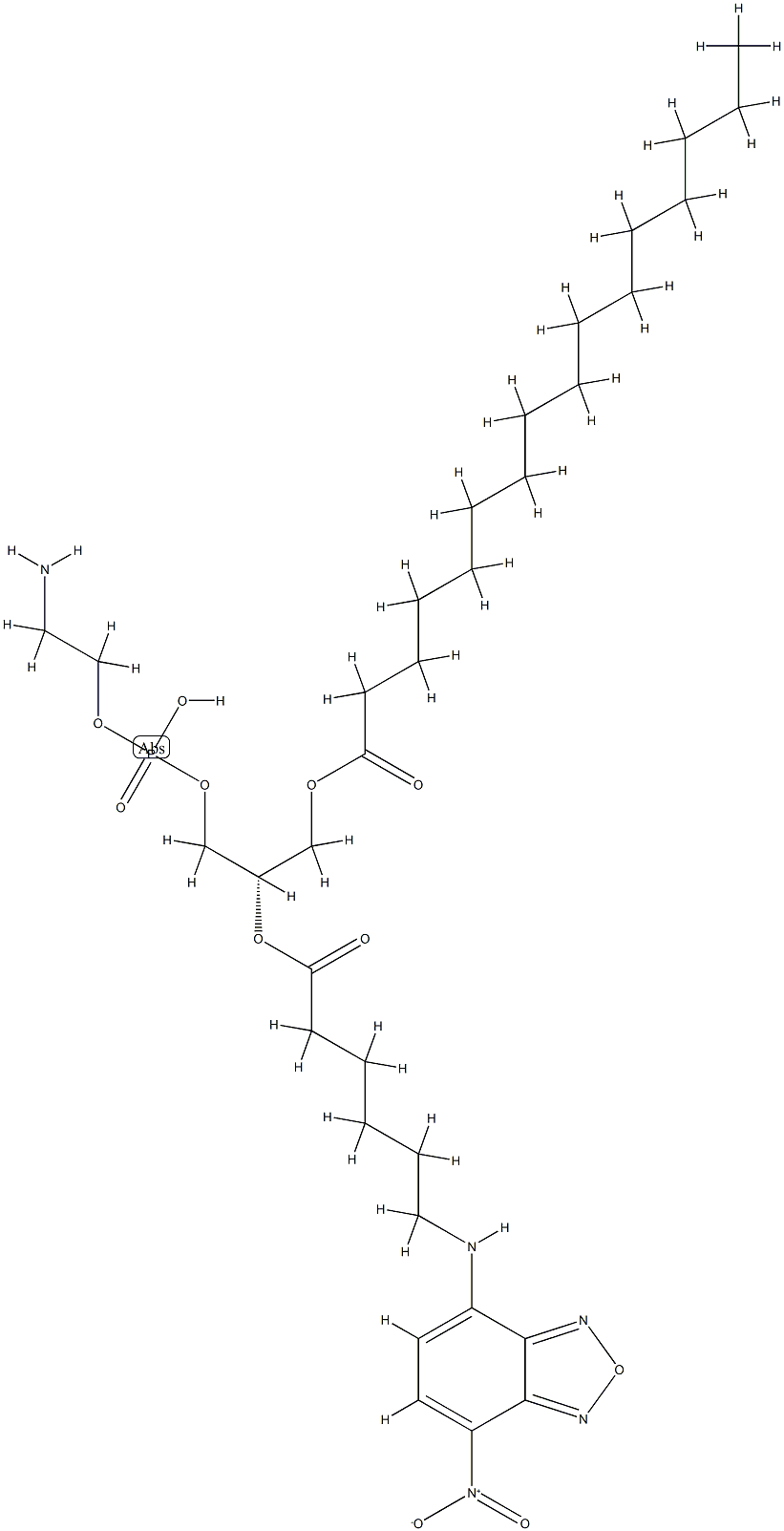 1,2-(palmitoyl-NBD-aminocaproyl)phosphatidylethanolamine 结构式