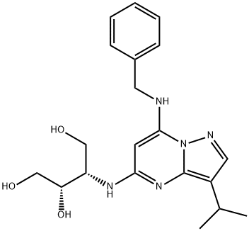 (2S,3S)-3-[[3-(异丙基)-7-[(苯基甲基)氨基]吡唑并[1,5-A]嘧啶-5-基]氨基]-1,2,4-丁三醇 结构式