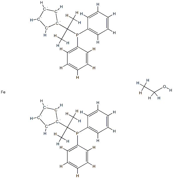 1,1'-双(1-二苯基膦基-1-甲基乙基)二茂铁 结构式