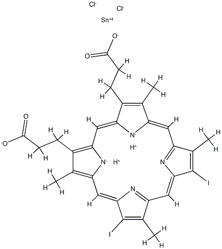 tin-2,4-diiododeuterporphyrin 结构式