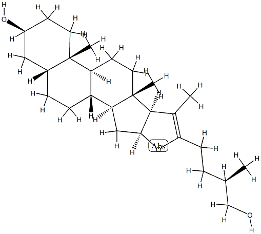 (25R)-5β-Furost-20(22)-ene-3β,26-diol 结构式