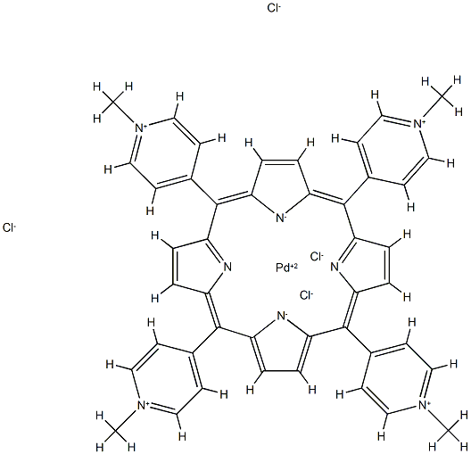 外消旋-四(N-甲基-4 - 吡啶基)卟吩四氯化钯(II) 结构式