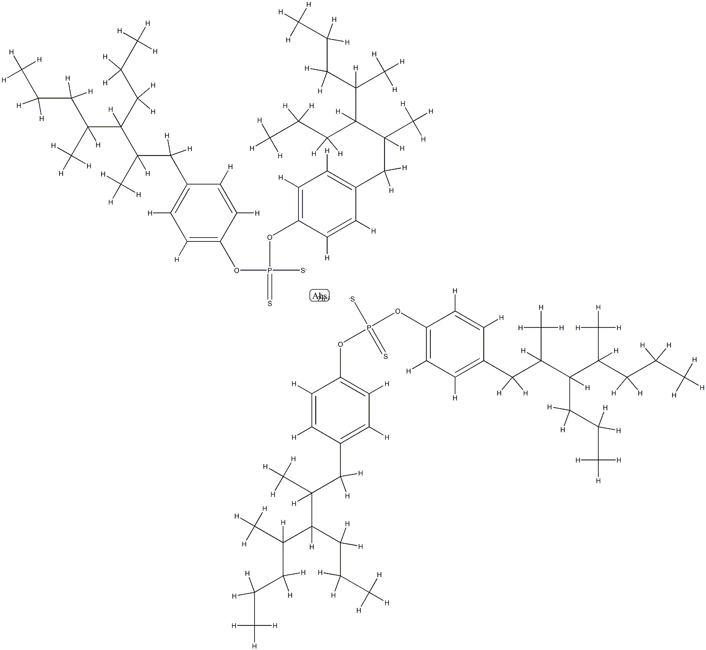 二(四丙烯苯酚)二硫代磷酸酯锌盐 结构式