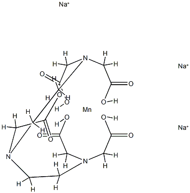 [N,N-双[2-[双(羧甲基)氨基]乙基]甘氨酸(5-)]锰酸三钠(3-) 结构式