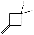 1,1-二氟-3-亚甲基环丁烷 结构式