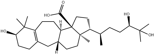 (24R)-3α,24,25-Trihydroxy-B(9a)-homo-19-norlanost-5(10)-en-30-oic acid 结构式