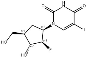 1-((1,2,3,4)-2-Fluoro-3-hydroxy-4-( hydroxymethyl)cyclopentyl)-5-iodo- 2,4(1H,3H)-pyrimidinedione 结构式