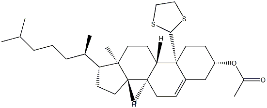 3β-Acetyloxy-19,19-(ethylenebisthio)cholest-5-ene 结构式