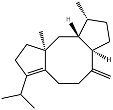 (6aR)-3-Isopropyl-1,2,4,5,6,6aβ,7,8,9,9aα,10,10a-dodecahydro-6-methylene-9β,10aβ-dimethyldicyclopenta[a,d]cyclooctene 结构式