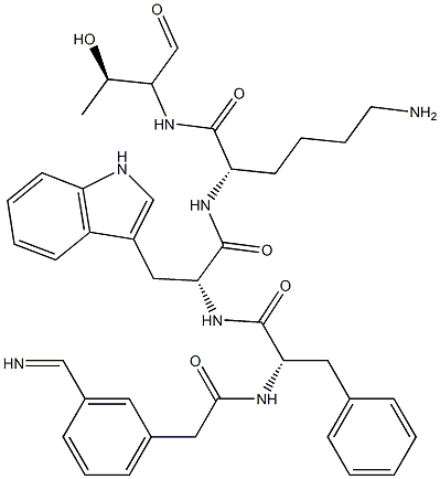 cyclo-(phenylalanyl-tryptophyl-lysyl-threonyl-3-(aminomethyl)phenylacetic acid) 结构式