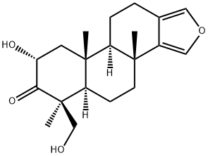 (5α,9α,10β)-2α-Hydroxy-4β-(hydroxymethyl)-4,8β-dimethyl-18-nor-16-oxaandrosta-13(17),14-diene-3-one 结构式