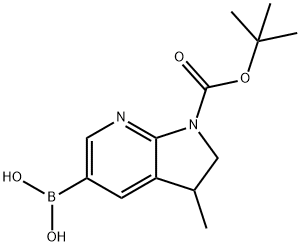 1H-Pyrrolo[2,3-b]pyridine-1-carboxylic acid, 5-borono-2,3-dihydro-3-Methyl-, 1-(1,1-diMethylethyl) este 结构式