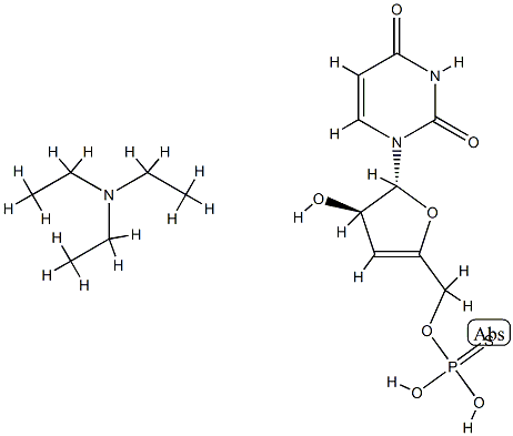triethylammonium uridine-3',5'-cyclic phosphorothioate 结构式