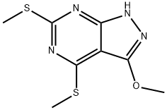 3-Methoxy-4,6-bis(methylthio)-1H-pyrazolo[3,4-d]pyrimidine 结构式