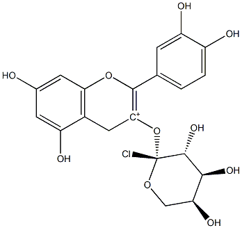氯化矢车菊素-3-O-阿拉伯糖苷 结构式