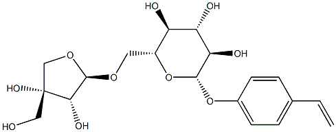 BETA-D-对乙烯基苯基 6-O-芹糖-BETA-D-呋喃糖基-BETA-D-吡喃葡萄糖苷 结构式