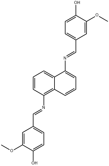 4,4'-[1,5-naphthalenediylbis(nitrilomethylylidene)]bis(2-methoxyphenol) 结构式