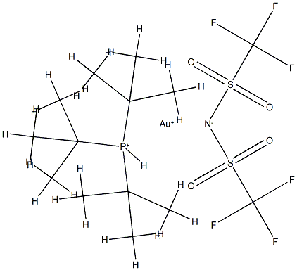 三叔丁基膦[二(三氟甲基磺酰基酰亚胺]金(I) 结构式