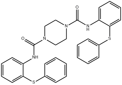 N1,N4-二(2-(苯基硫代)苯基)哌嗪-1,4-二甲酰胺 结构式